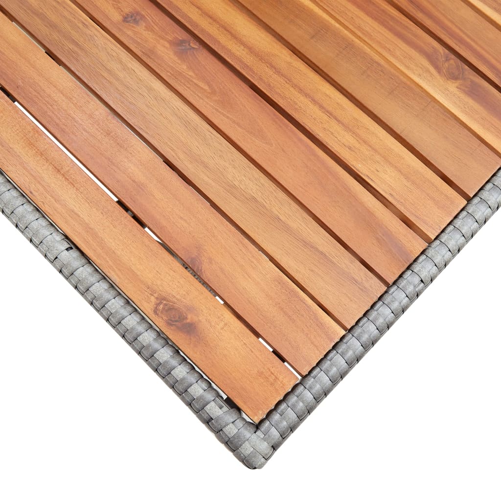 Mesa de jardín de madera maciza de acacia gris 120x70x66 cm