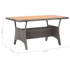 Mesa de jardín de madera maciza de acacia gris 120x70x66 cm