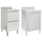 Armario de cocina comercial con 2 cajones 50x60x96 cm