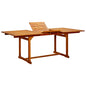Mesa de comedor jardín madera maciza acacia (120-170)x80x75 cm