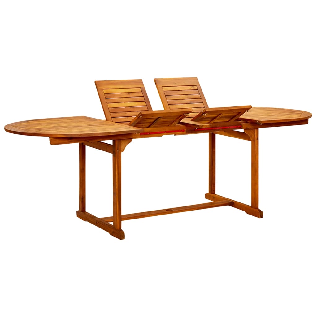 Mesa de comedor jardín madera maciza acacia (120-170)x80x75 cm