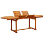 Mesa de comedor jardín madera maciza acacia (120-170)x80x75 cm