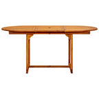 Mesa de comedor jardín madera maciza acacia (120-170)x80x75 cm