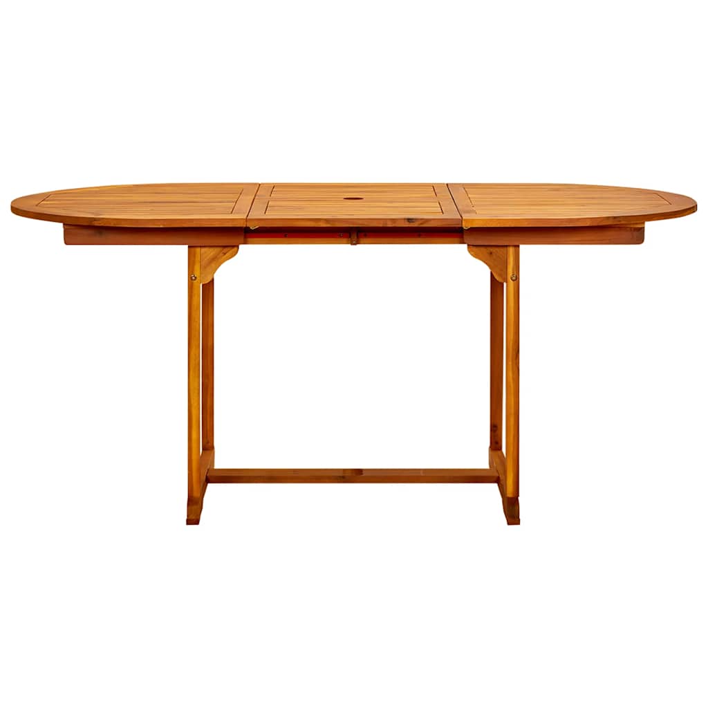 Mesa de comedor jardín madera maciza acacia (120-170)x80x75 cm