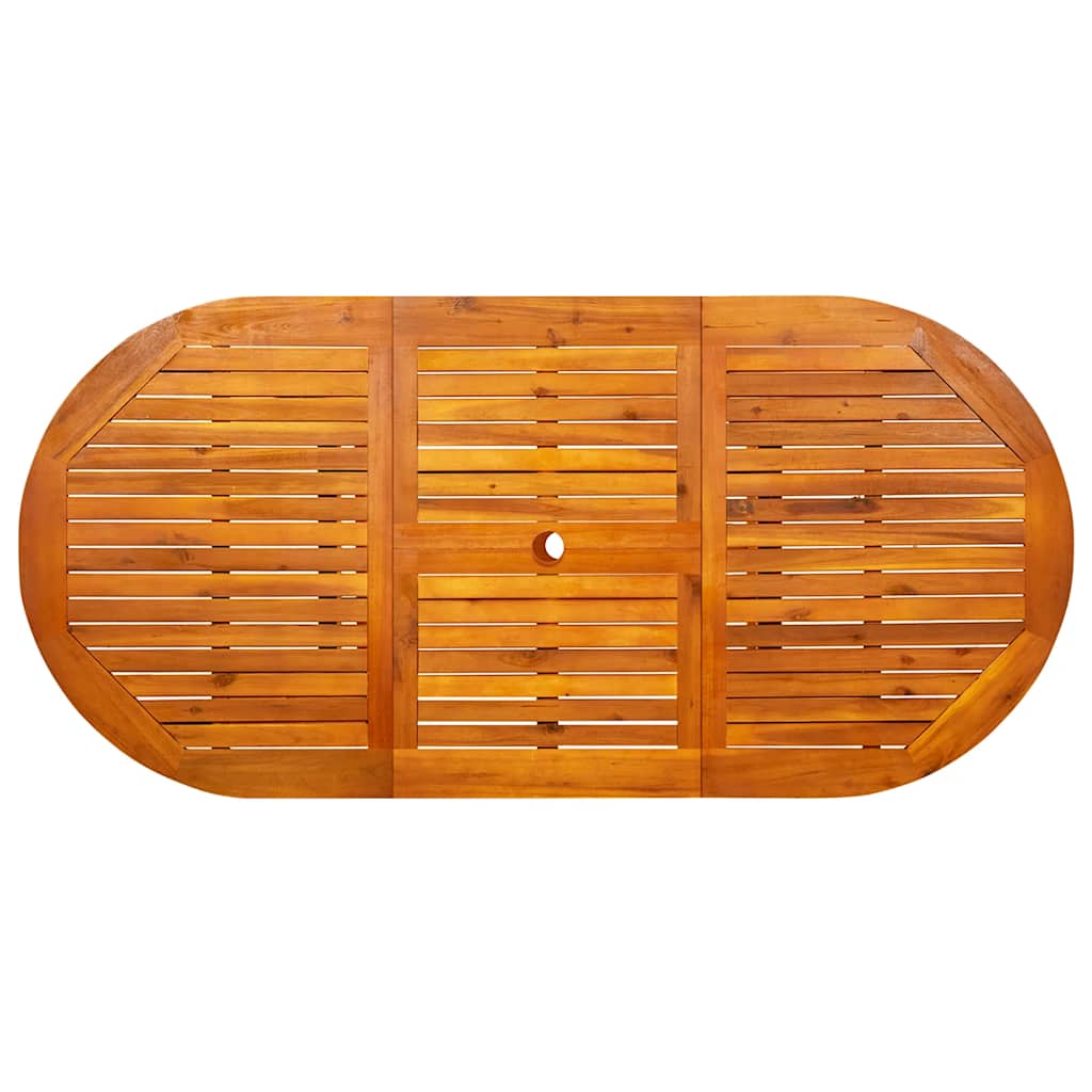 Mesa de comedor jardín madera maciza acacia (120-170)x80x75 cm