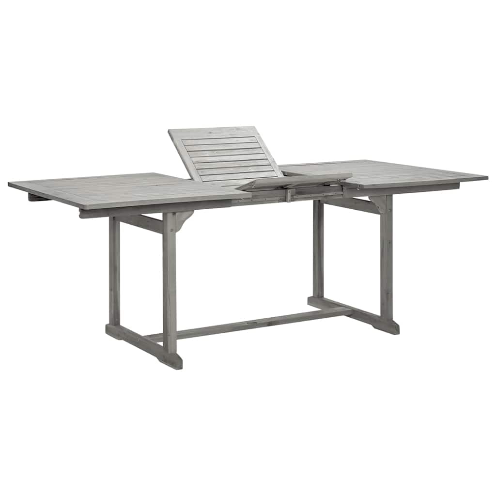Mesa de comedor jardín madera maciza acacia (120-170)x80x75 cm