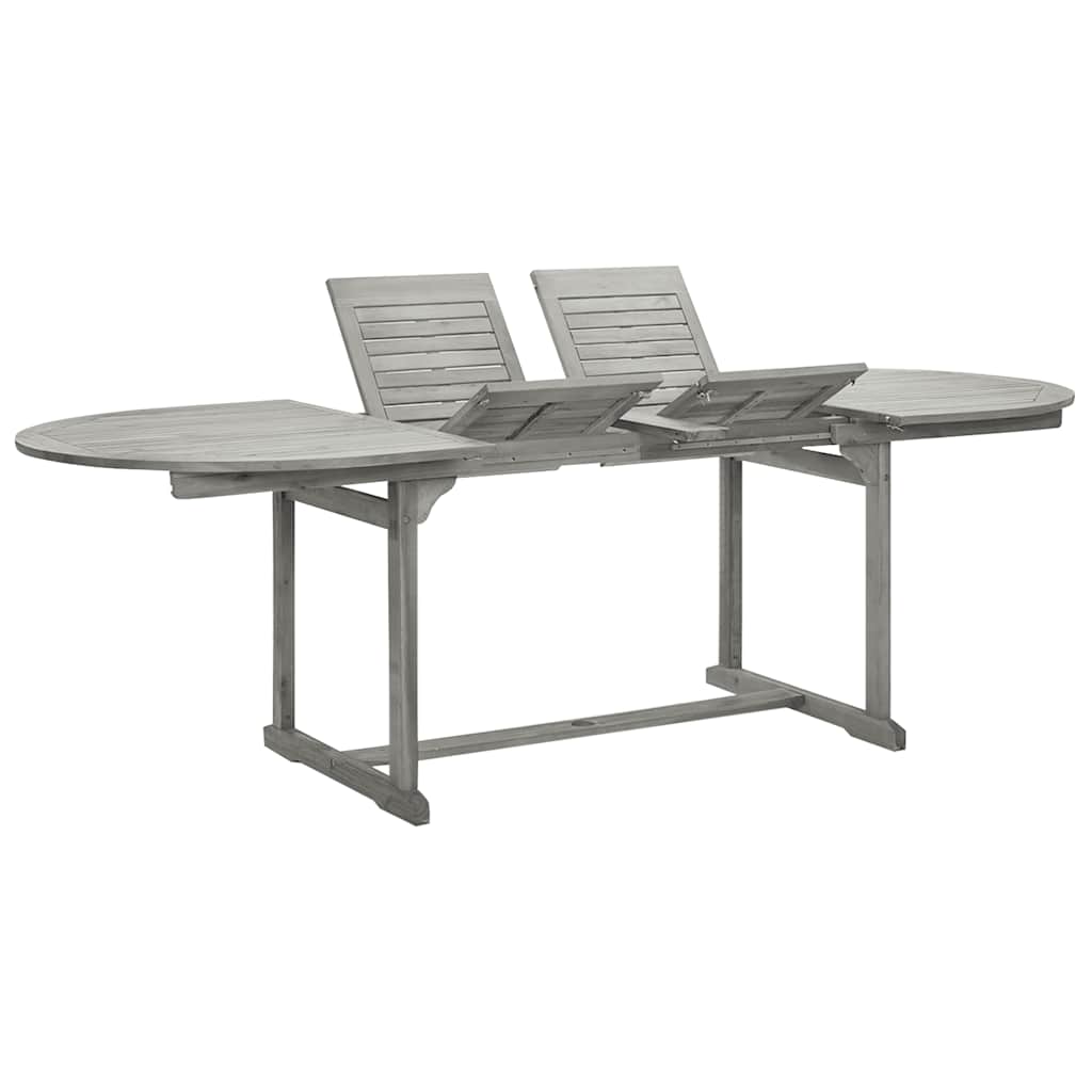Mesa de comedor jardín madera maciza acacia (120-170)x80x75 cm