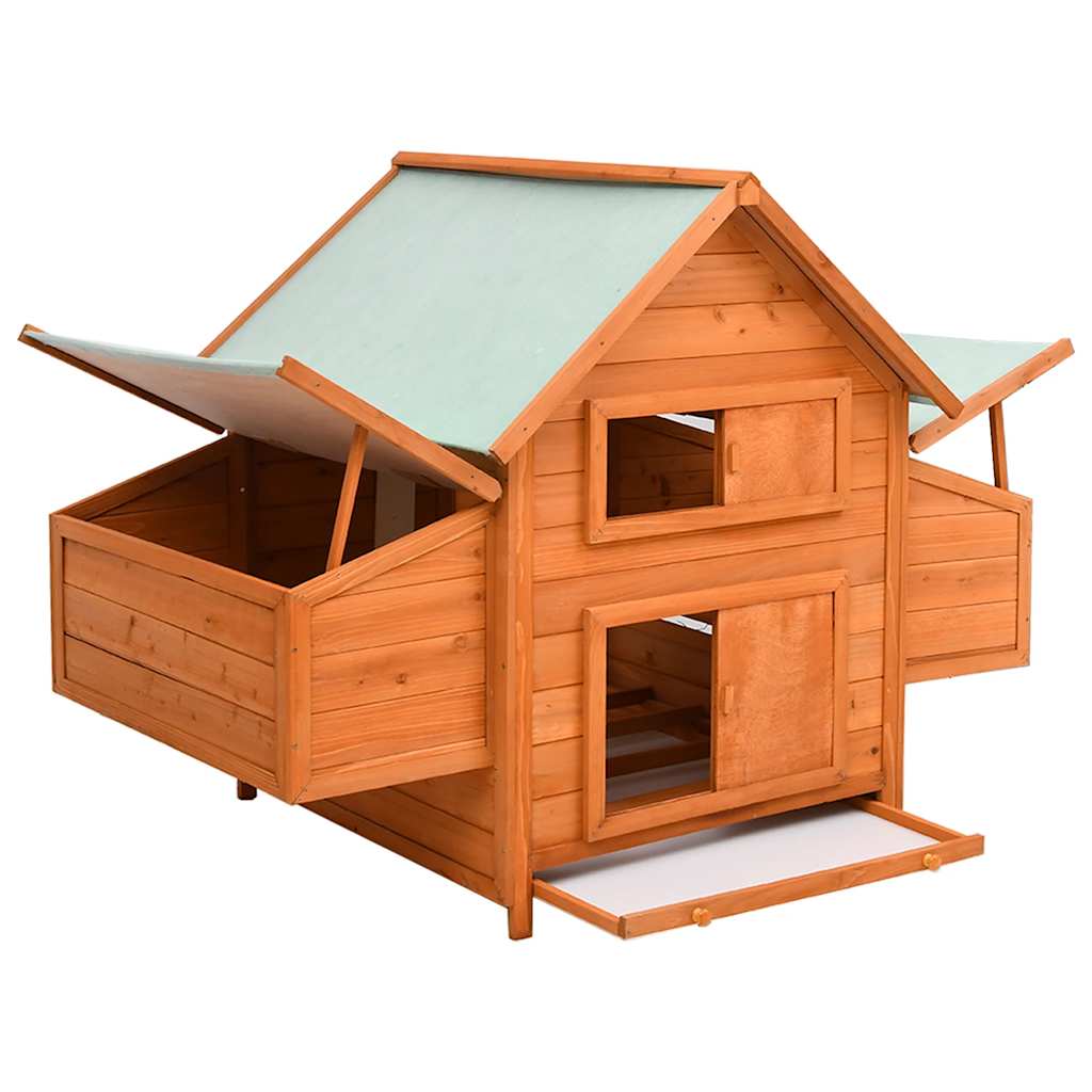 Gallinero de madera maciza de abeto rojo 150x96x110 cm