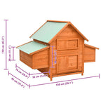 Gallinero de madera maciza de abeto rojo 150x96x110 cm