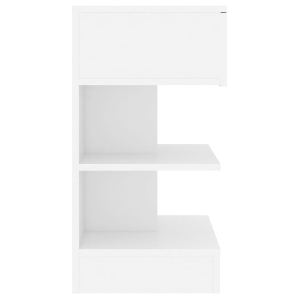 Mesita de noche aglomerado blanco 40x35x65 cm