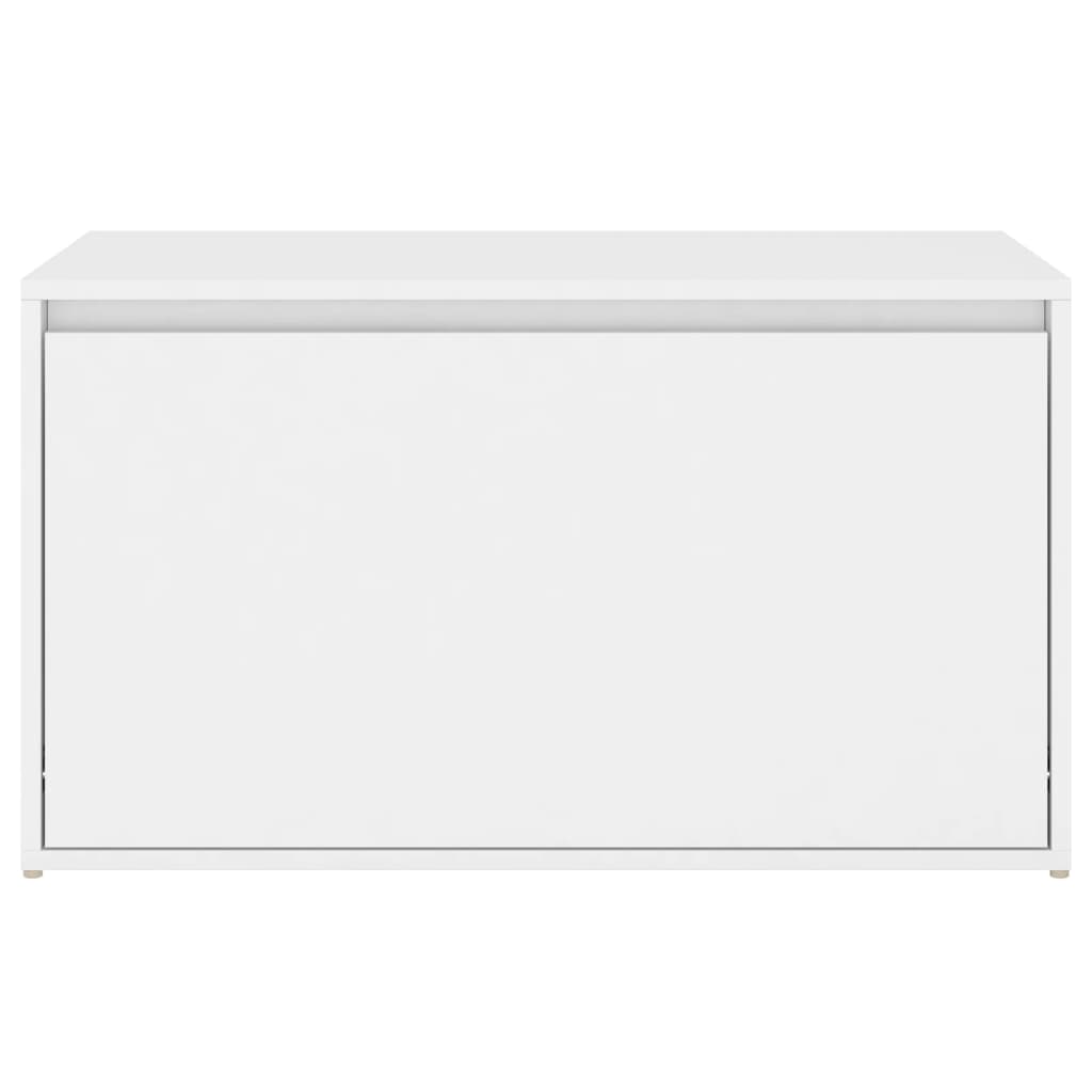 Banco de pasillo de madera de ingeniería blanco 80x40x45 cm