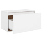Banco de pasillo de madera de ingeniería blanco 80x40x45 cm