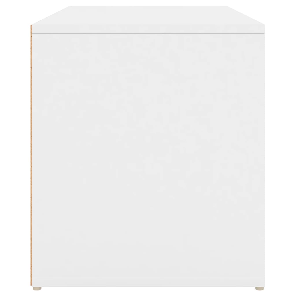 Banco de pasillo de madera de ingeniería blanco 80x40x45 cm