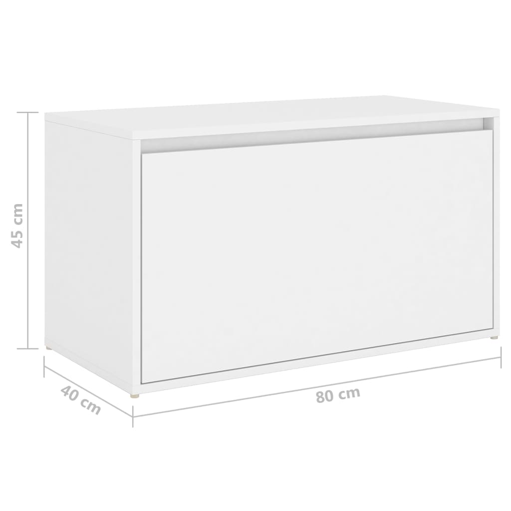 Banco de pasillo de madera de ingeniería blanco 80x40x45 cm