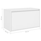 Banco de pasillo de madera de ingeniería blanco 80x40x45 cm