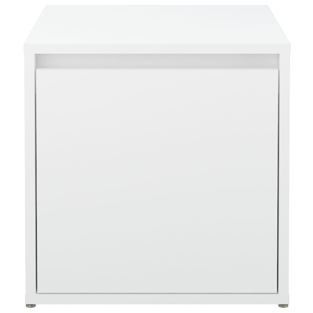 Cajón taburete madera contrachapada blanco 40,5x40x40 cm