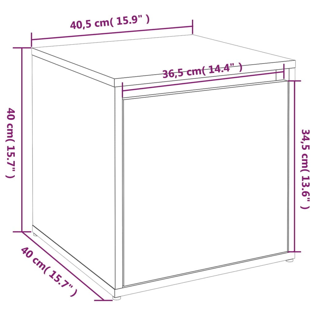 Cajón taburete madera contrachapada blanco 40,5x40x40 cm