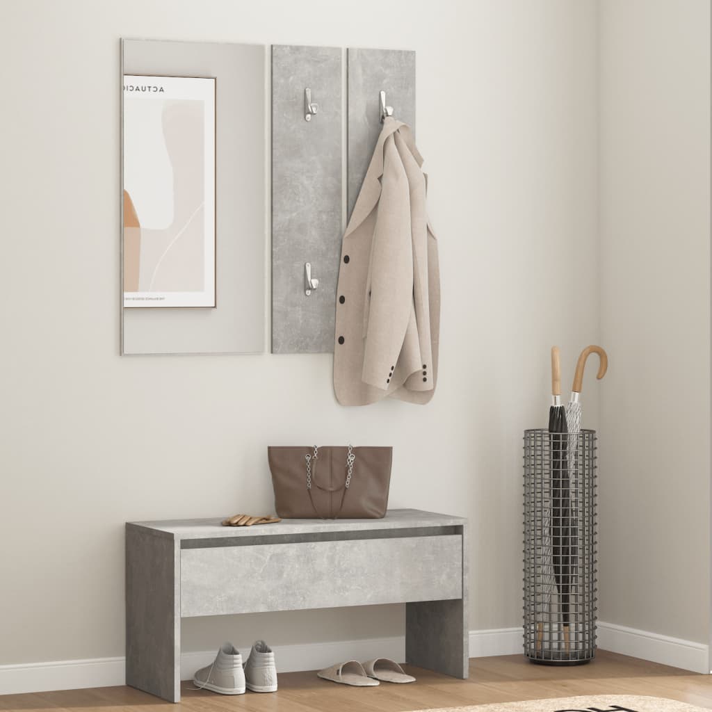 Set de muebles de recibidor madera contrachapada blanco brillo
