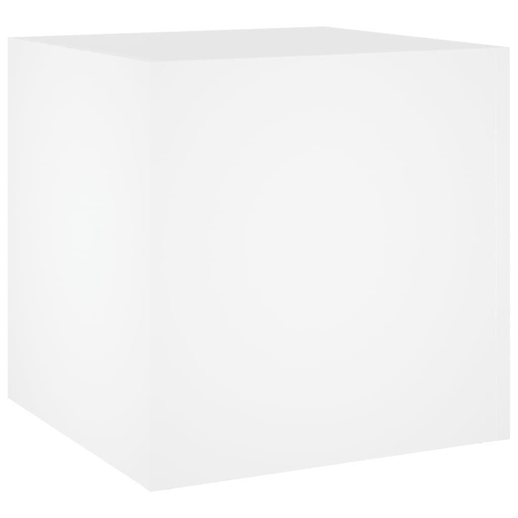 Jardinera blanca 40x40x40 cm de madera de ingeniería