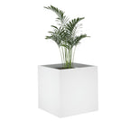 Jardinera blanca 40x40x40 cm de madera de ingeniería