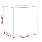 Jardinera blanca 40x40x40 cm de madera de ingeniería