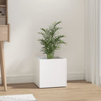 Jardinera blanca 40x40x40 cm de madera de ingeniería