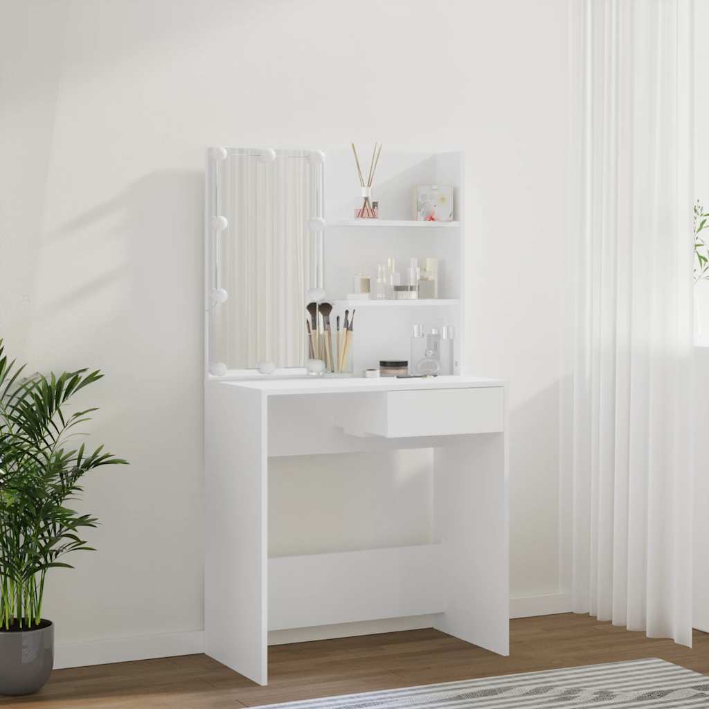 Tocador con LED blanco 74,5x40x141 cm