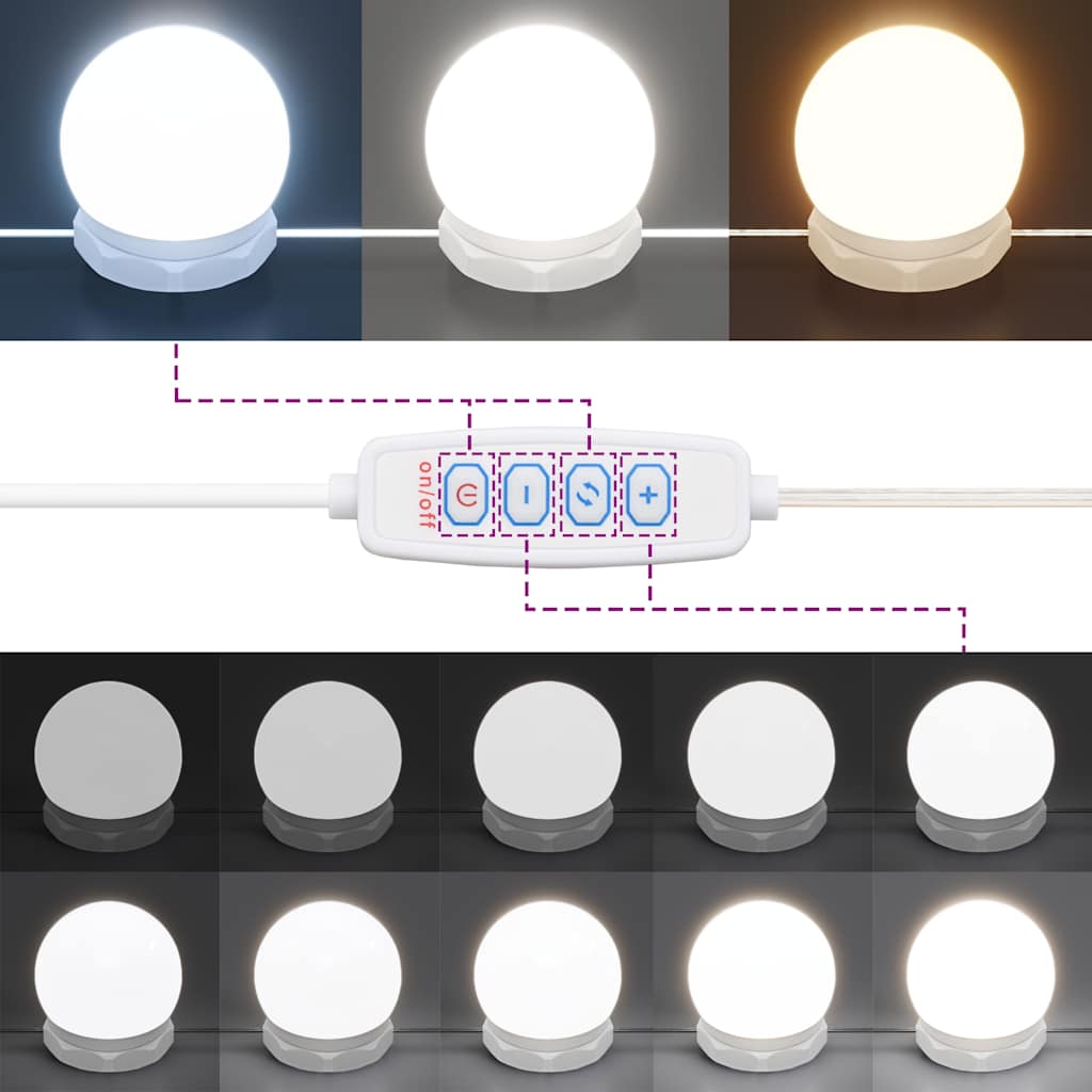 Tocador con LED negro 74,5x40x141 cm