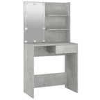Tocador con LED color gris hormigón 74,5x40x141 cm