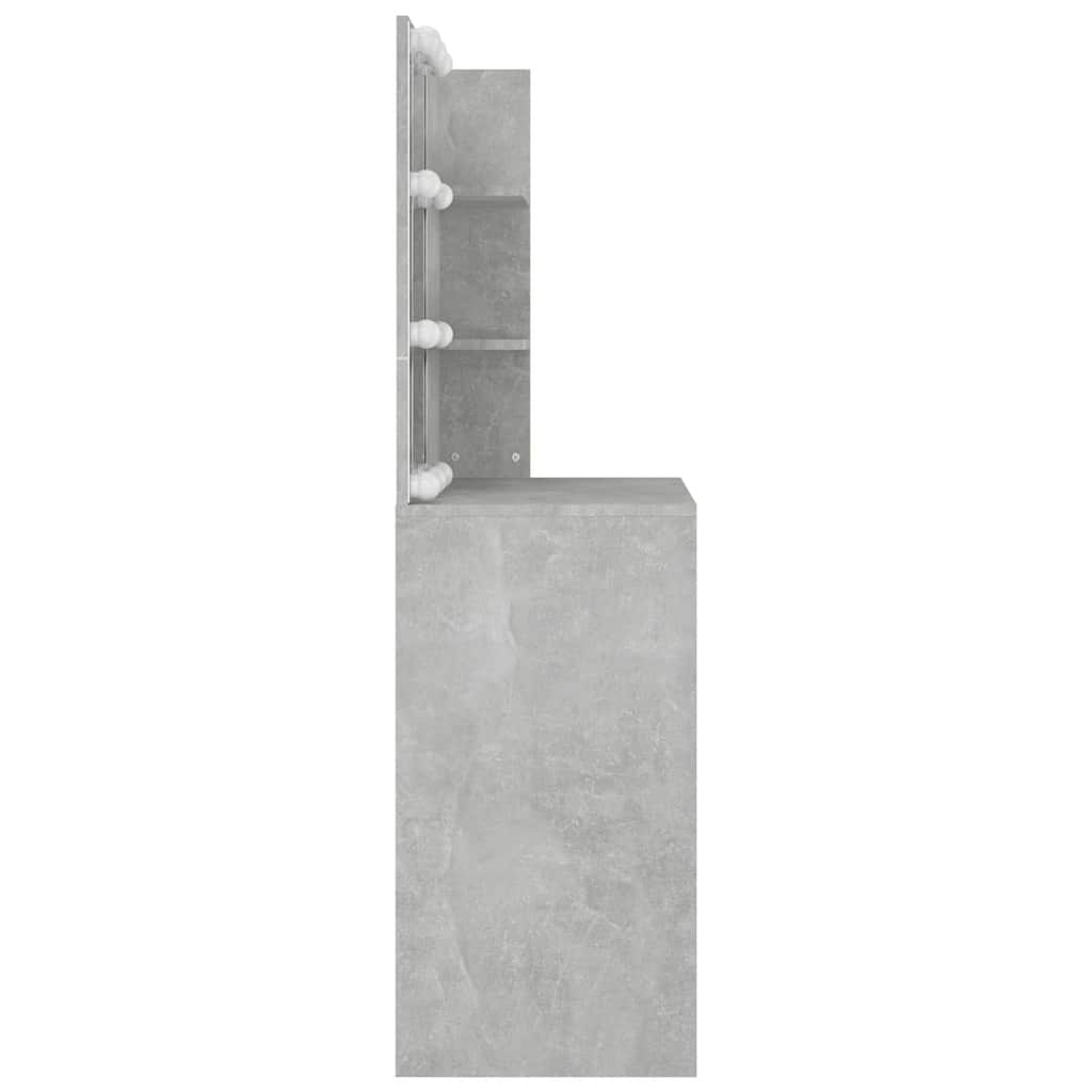 Tocador con LED color gris hormigón 74,5x40x141 cm
