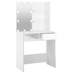 Tocador con LED blanco brillante 74,5x40x141 cm
