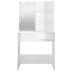 Tocador con LED blanco brillante 74,5x40x141 cm