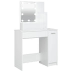 Tocador con LED blanco 86,5x35x136 cm