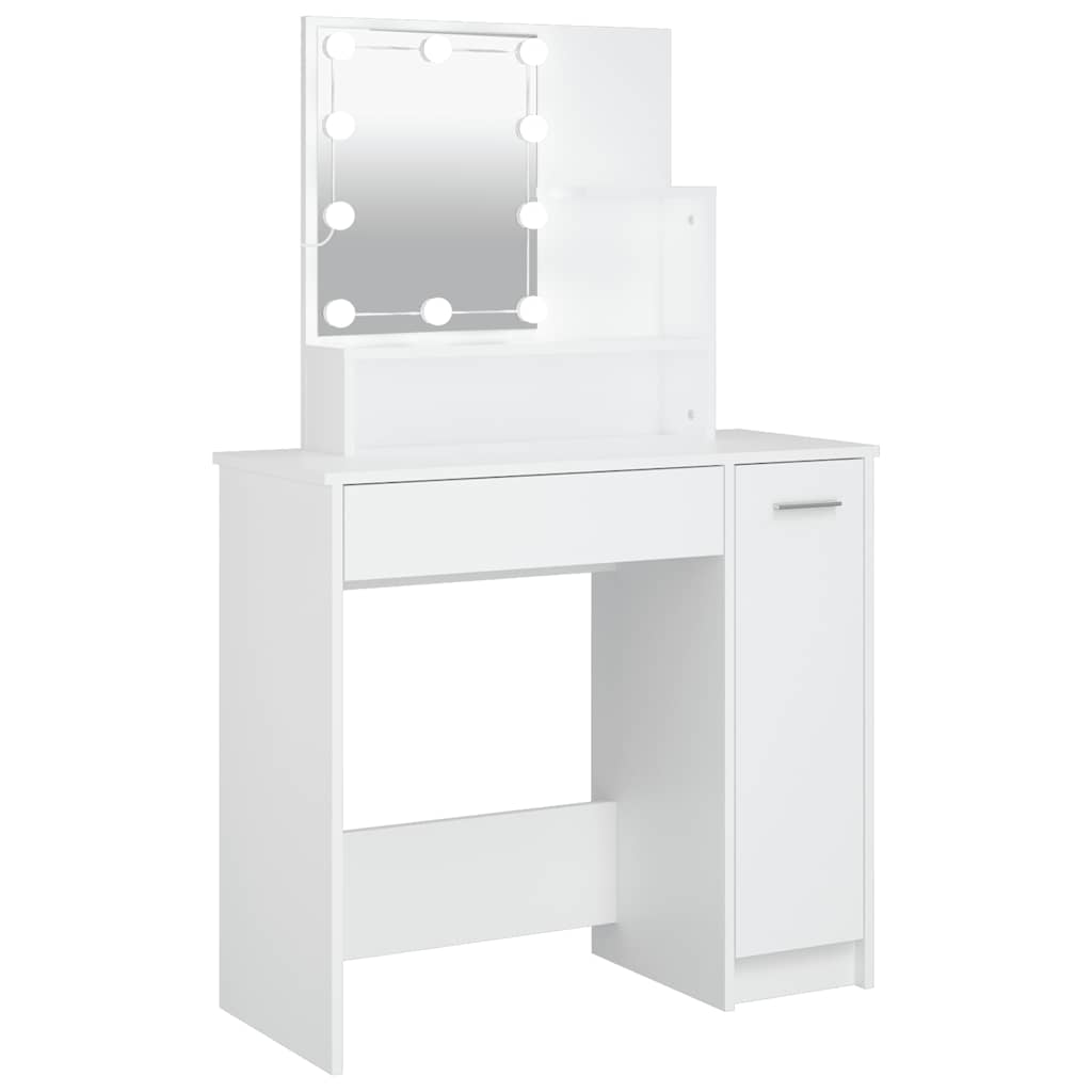Tocador con LED blanco 86,5x35x136 cm