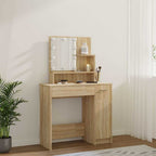 Tocador con LED color roble Sonoma 86,5x35x136 cm