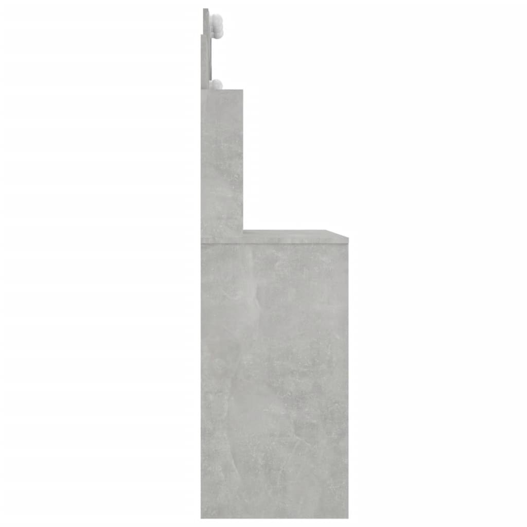 Tocador con LED color gris hormigón 96x40x142 cm