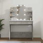 Dressing table with LED concrete grey 96x40x142 cm