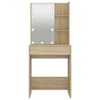 Tocador con LED color roble Sonoma 60x40x140 cm