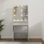 Tocador con LED color gris hormigón 60x40x140 cm