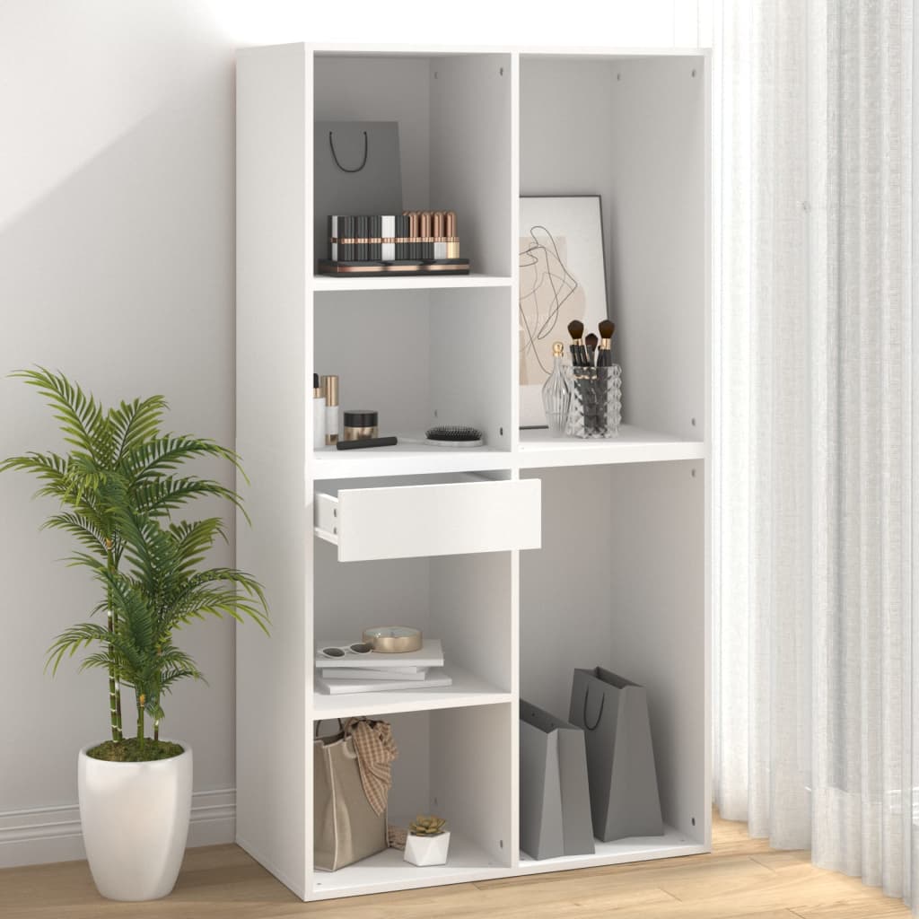 Armario de maquillaje madera contrachapada blanco 80x40x75 cm