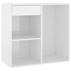 Armario de maquillaje madera blanco brillante 80x40x75 cm