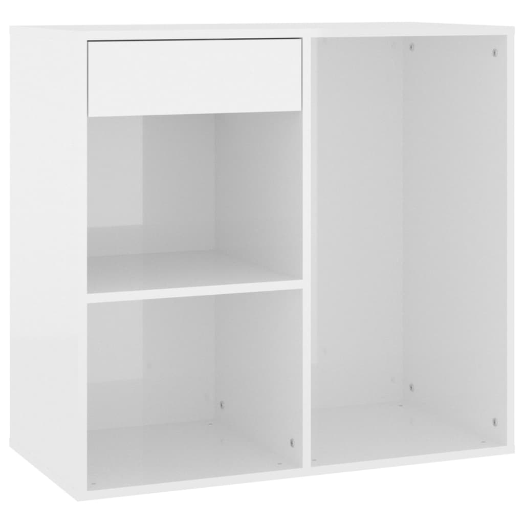 Armario de maquillaje madera blanco brillante 80x40x75 cm