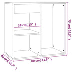Armario de maquillaje madera blanco brillante 80x40x75 cm