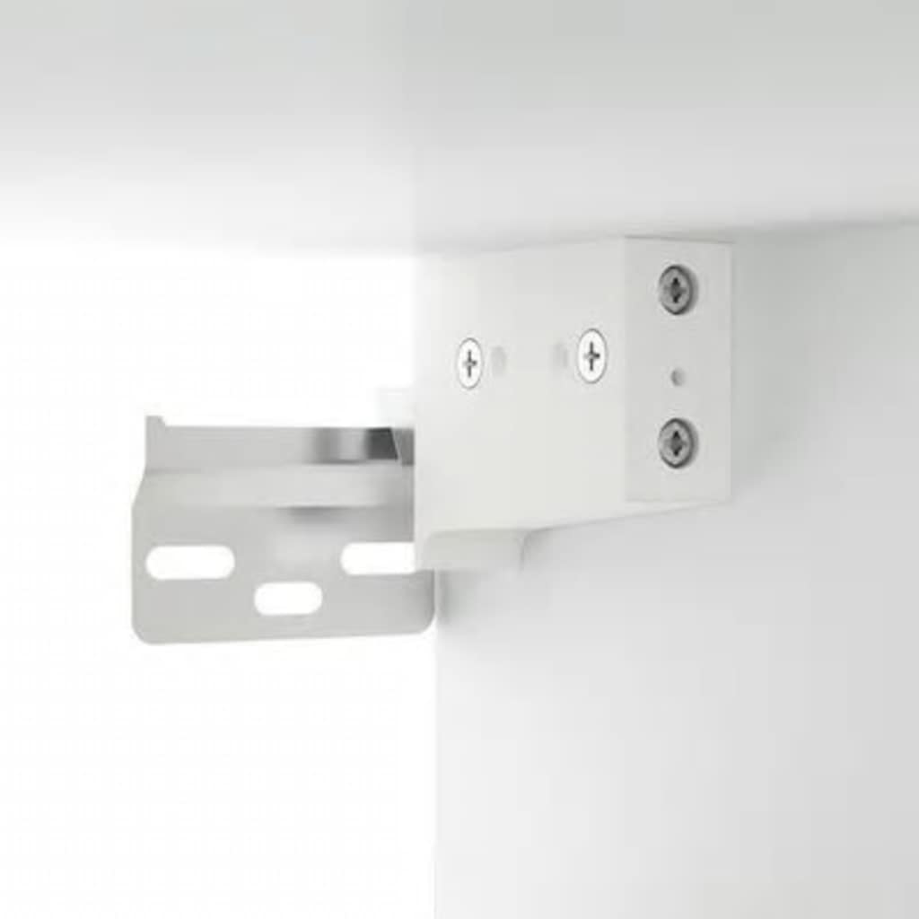 Mueble con espejo y luces LED blanco 76x15x55 cm