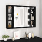 Black mirror cabinet with LED 76x15x55 cm