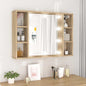 Mirror cabinet with LED lights Sonoma oak 76x15x55 cm