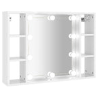 Mueble con espejo y LED blanco brillante 76x15x55 cm