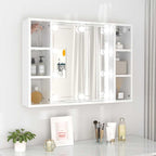 Mueble con espejo y LED blanco brillante 76x15x55 cm