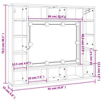 Mueble con espejo y LED color roble Sonoma 91x15x76,5 cm