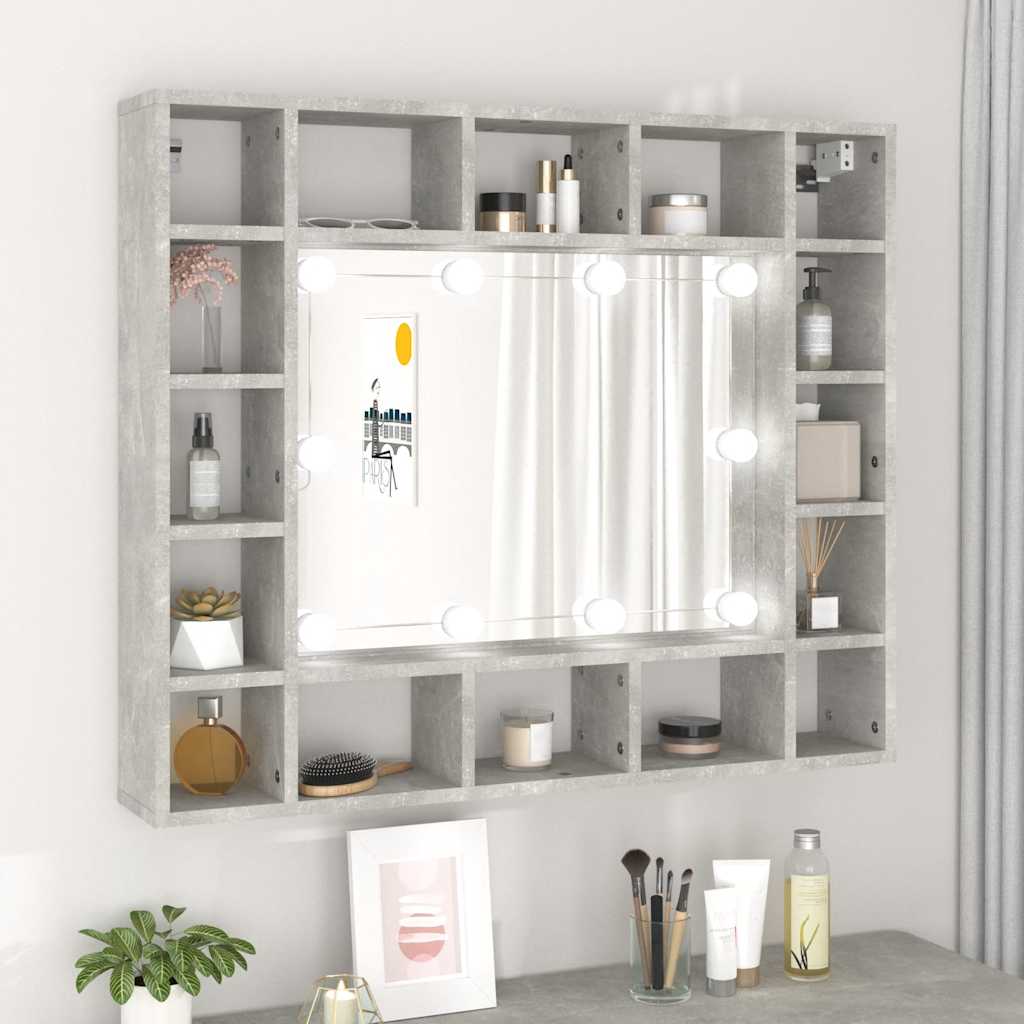Mueble con espejo y LED blanco brillante 91x15x76,5 cm
